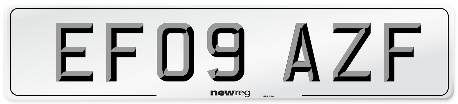 EF09 AZF Number Plate from New Reg